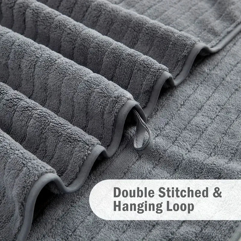 8 Pcs Bath Towel Set - 4 Washcloths, 2 Face Towels & 2 Bath Towels - Absorbent & Quick Dry, Ideal for Bathroom, Gym & Hotel Use