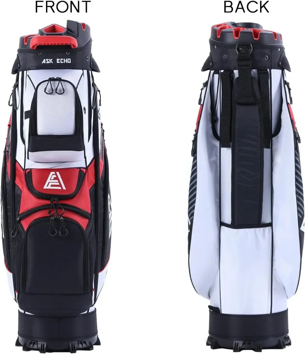Bestseller14-Way Golf Cart Bag with Quiet Club Lock, Extra Storage, Rain Cover & Durable Design for Men