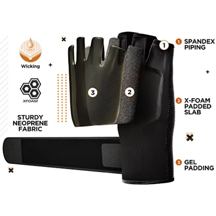 Boxing Inner Gloves Hand Wraps Men Women, Hybrid Design Gym Weight Lifting Workout, 50Cm Long Wrist Support, Neoprene Under Mit