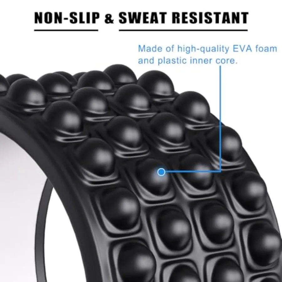 Back Roller Wheel, Back Stretcher, Back Cracker, Yoga Wheel, Foam Roller for Back Pain Relief and Posture Correction with Massa