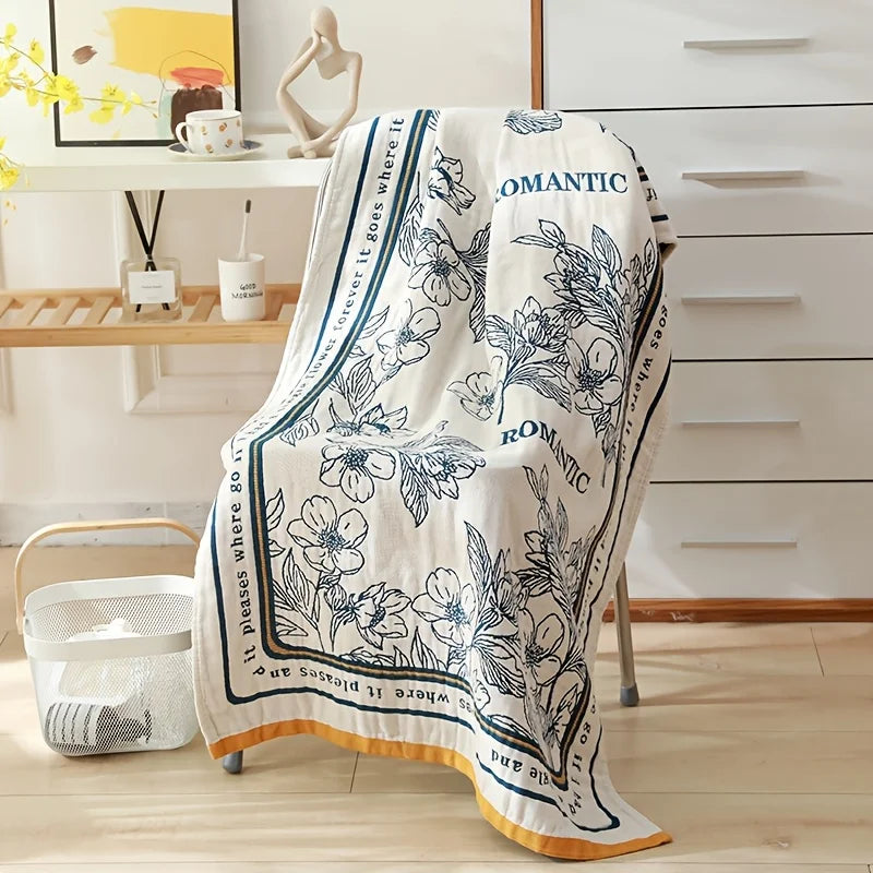 Ultra-Soft 100% Cotton Floral Bath Towel – Lightweight, Quick-Drying & Highly Absorbent | Ideal for Bathroom, Beach or Travel |