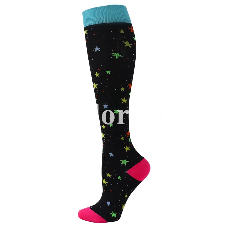 New Compression Socks Knee High Medical Edema Nurse Calf Shaping Running Men Women Sports Socks 20-30mmhg Compression Socks