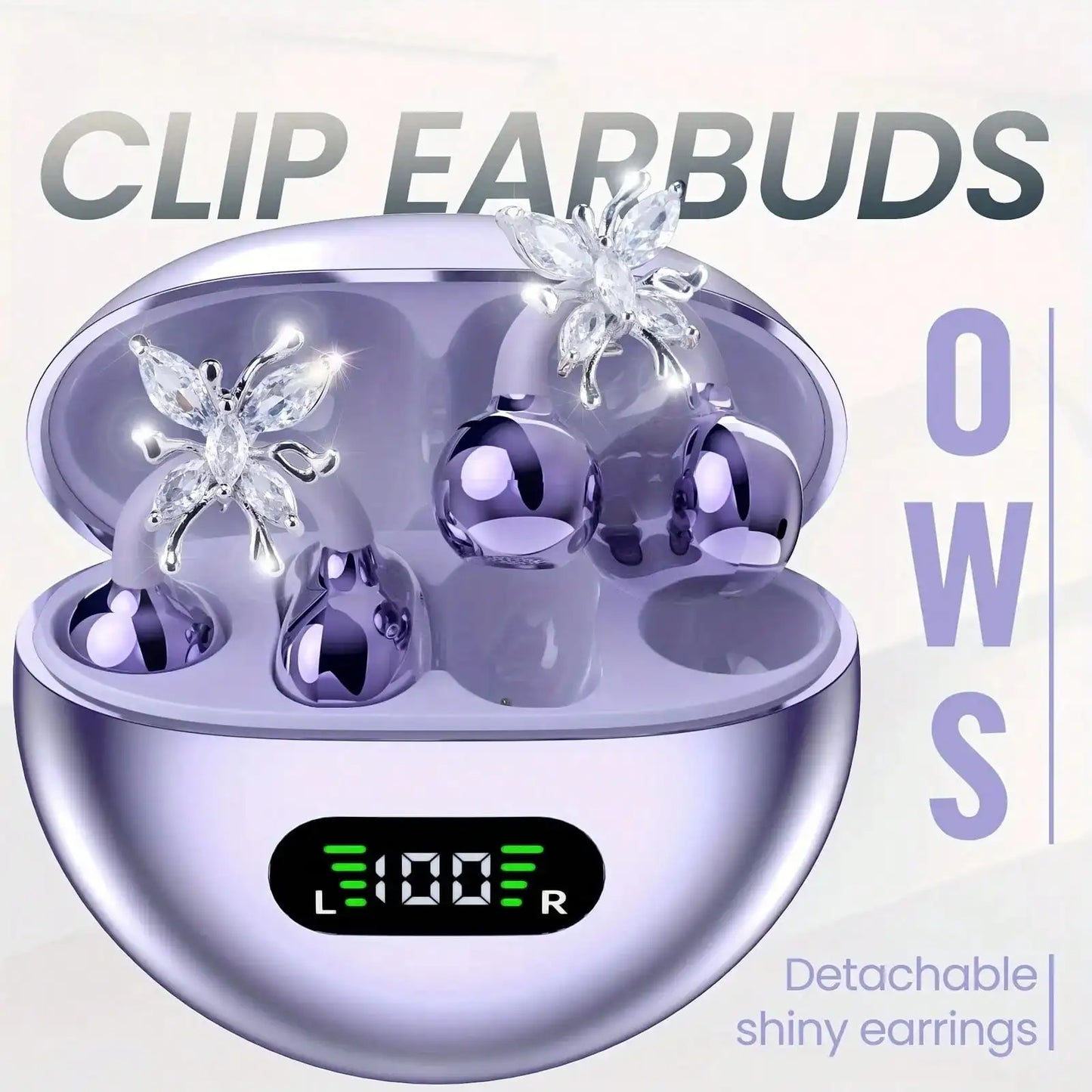 NEW  Wireless Open-Ear Headphones, 2025 OWS Clip-On Earphones, Butterfly Earring Headphones, Pure Stereo Sound, Suitable For Sports/Outdoor And Multi-Scenarios, Wireless Earphones, Clip-On Earphones, Travel Earphones, Fashion