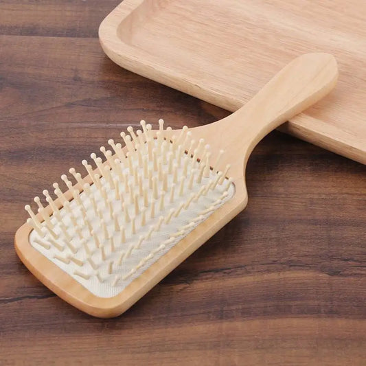 Large Wooden Air Cushion Hair Brush For Long Curly Hair Detangling Scalp Massage Anti Static