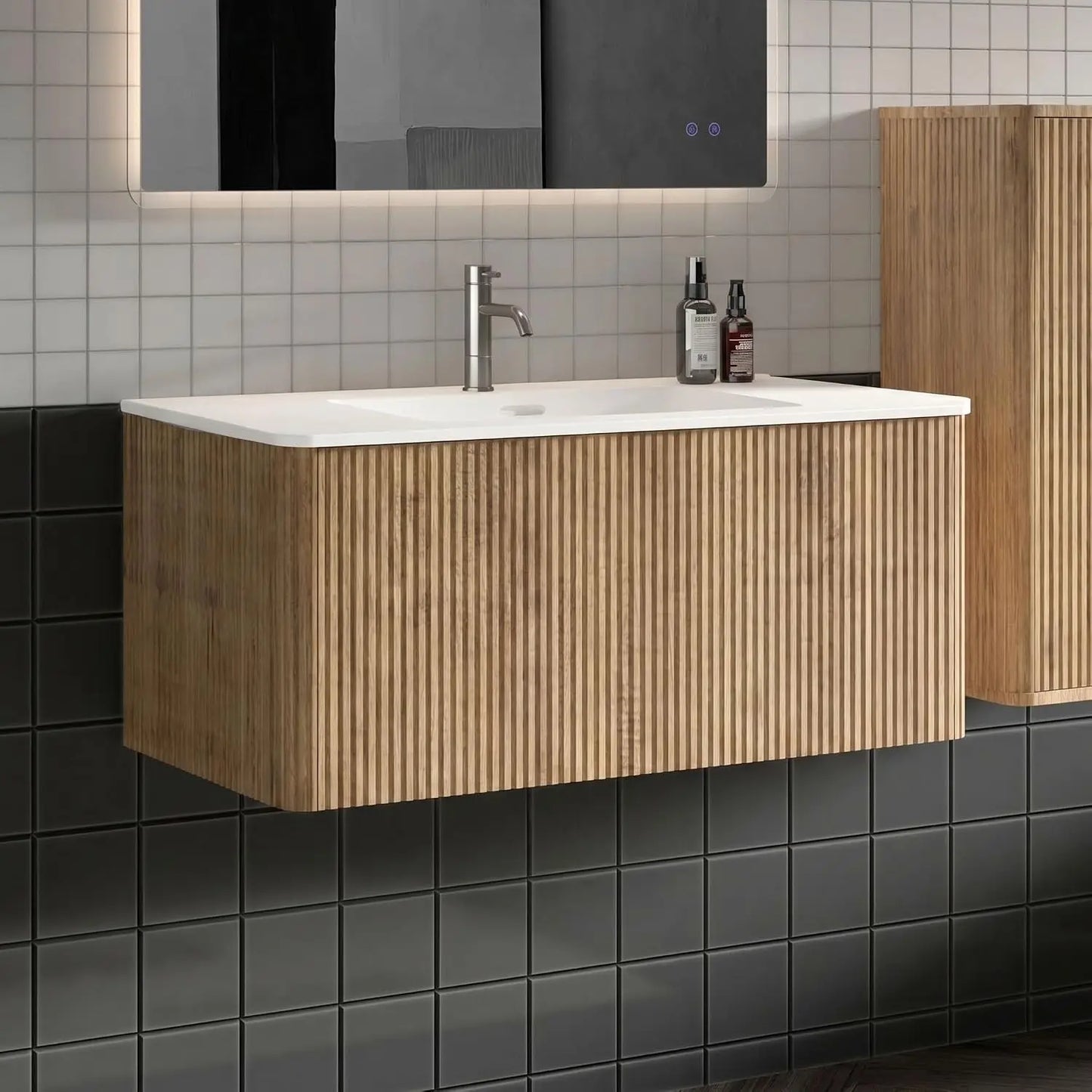 36" Bathroom Vanity with Sink, Modern Floating Vanity with Push Open Soft Close Drawer, Large Storage for Bathroom,, Custom