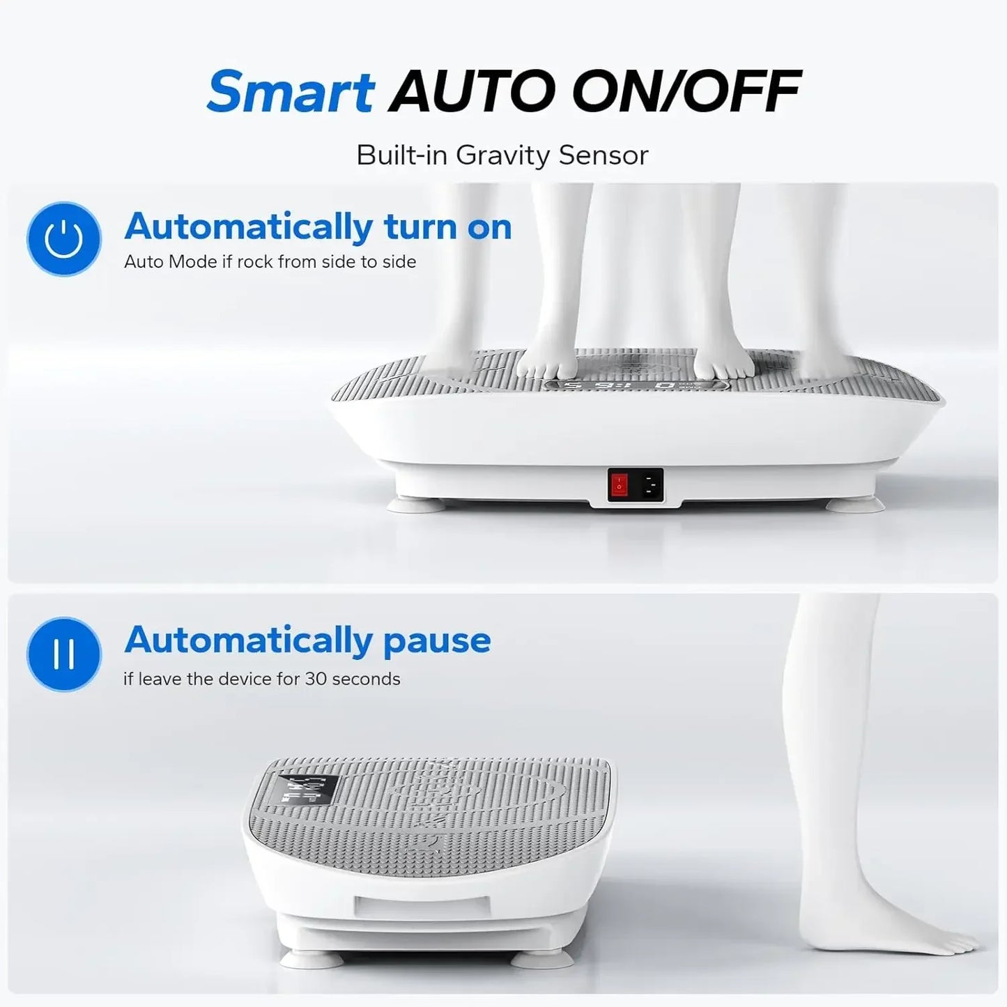 Vibration Plate Exercise Machine, Whole Body Workout Equipment for Women, Bluetooth and Silicone Pedal, Vibration Plate with