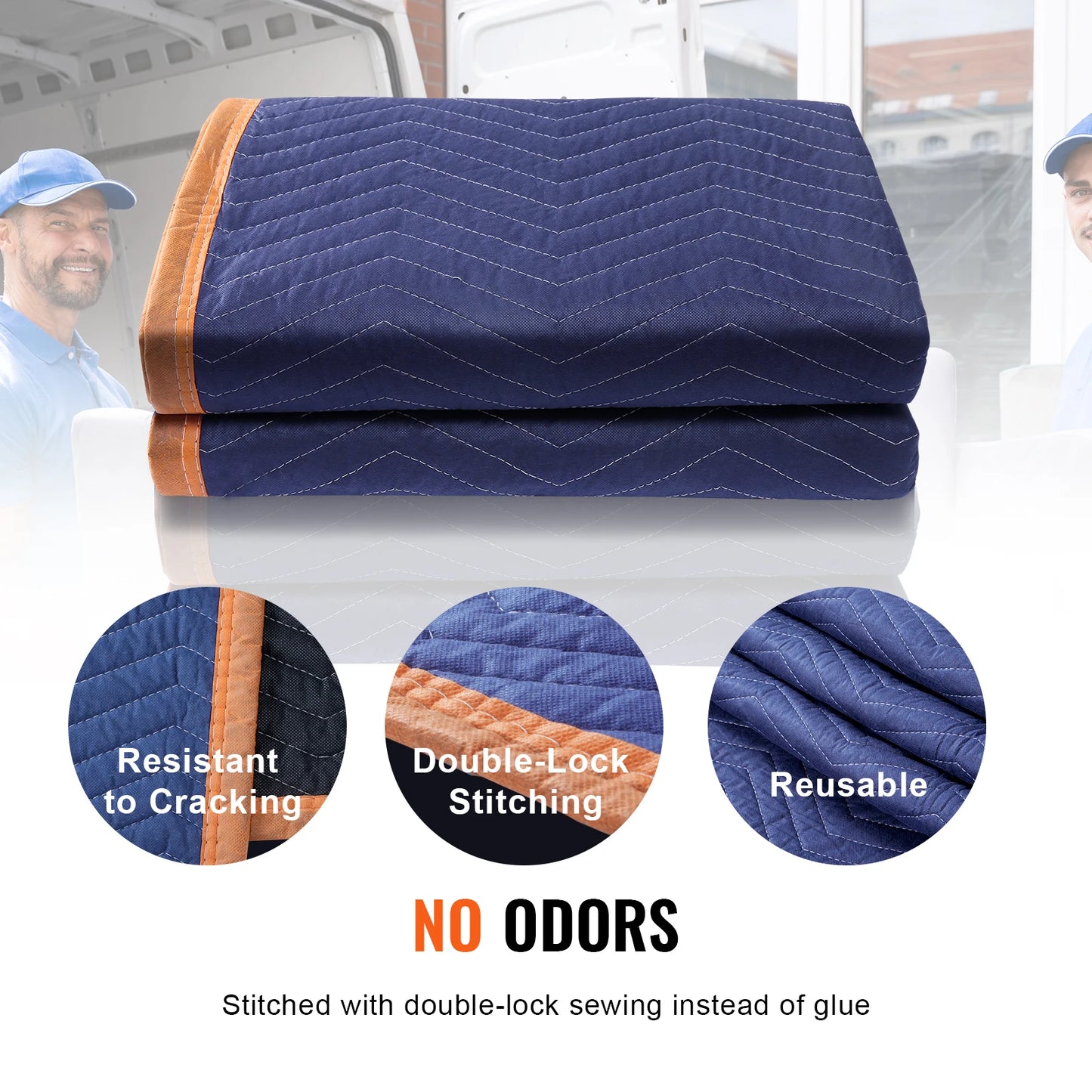 SucceBuy 35/65 lbs Moving Blankets 12 Packs 80" x 72" Packing Blanket Heavy Duty Mover Pads for Protecting Furniture Appliances
