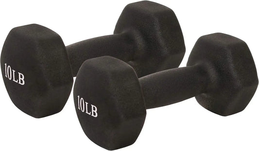 Non-Slip Hex Dumbbells for Home Gym, Full Body Workout, Weight Loss - Available in 2LB, 5LB, 8LB, 10LB Pairs