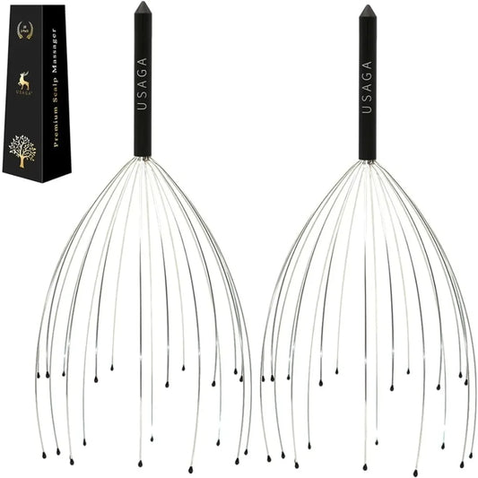 Scalp Massager Head Massager 20 Fingers Relaxing Head Scratcher for Body Scalp Care Perfect Stocking Stuffer Gift Black