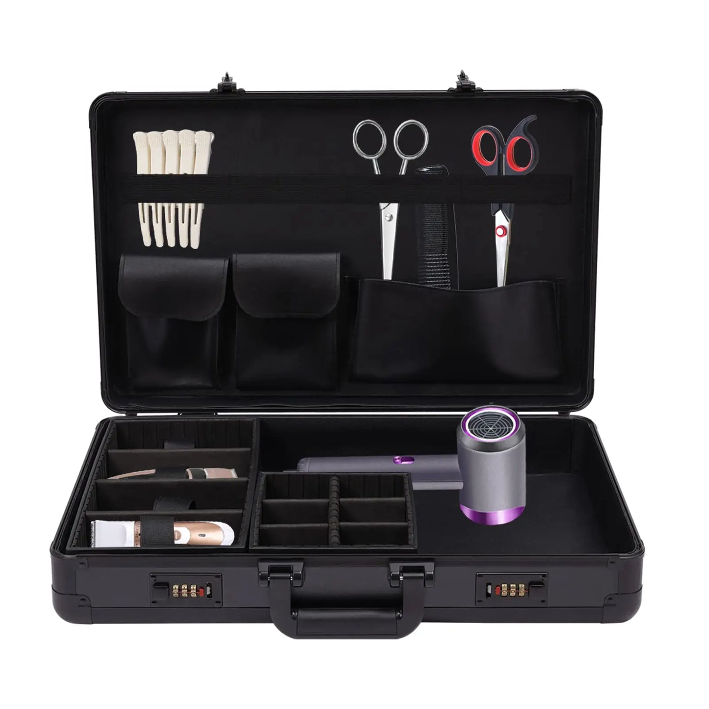 Dnysysj Barber Carrying Case Barber Case, Stylist Tool Box Professional Salon Hair Cutting Grooming Kit Storage Organizer for Cl