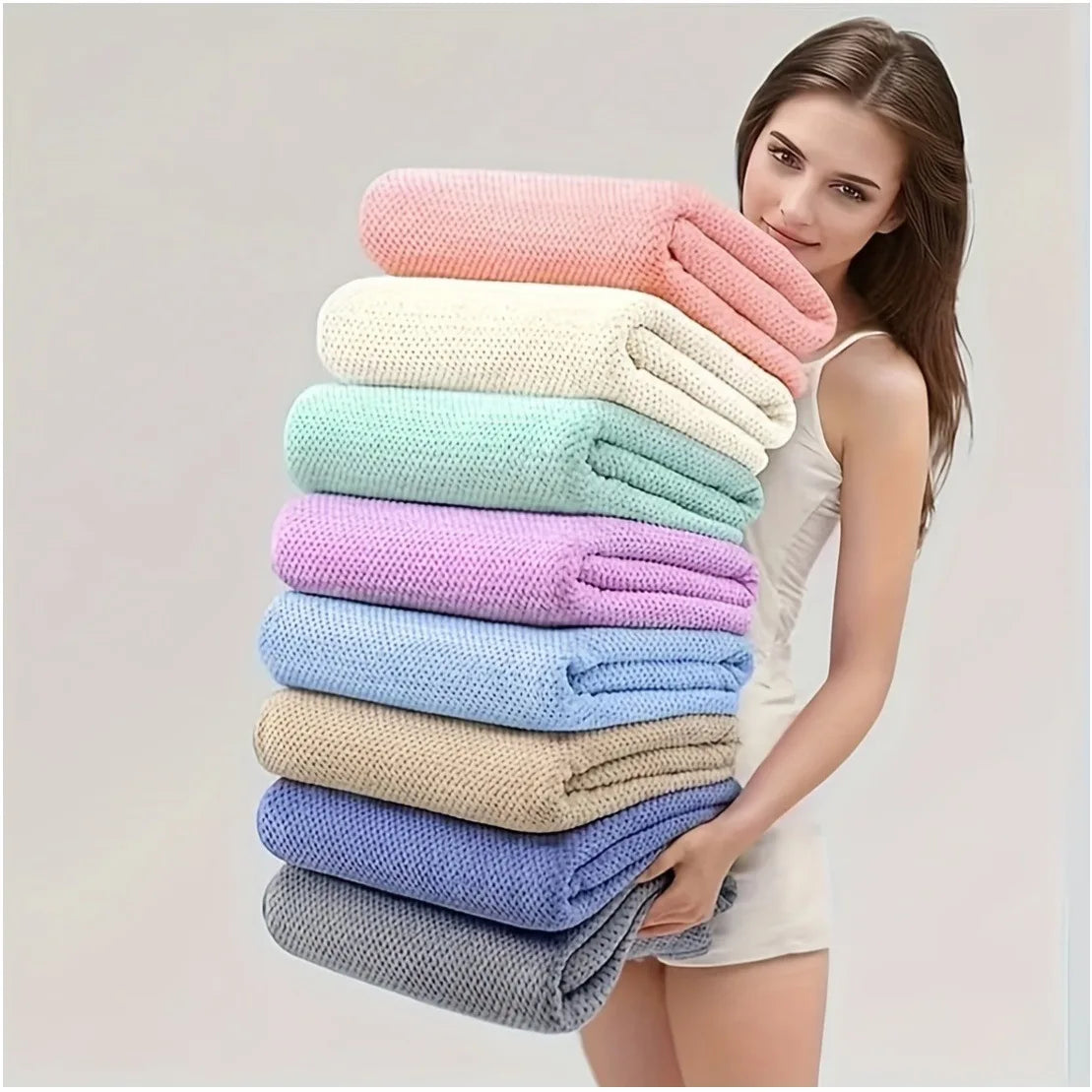 4 Ultra-Soft Quick-Dry Bath Towels (28" × 55") — Lightweight, Highly Absorbent & Plush Texture. Ideal for Bathrooms, Spas, Gyms,