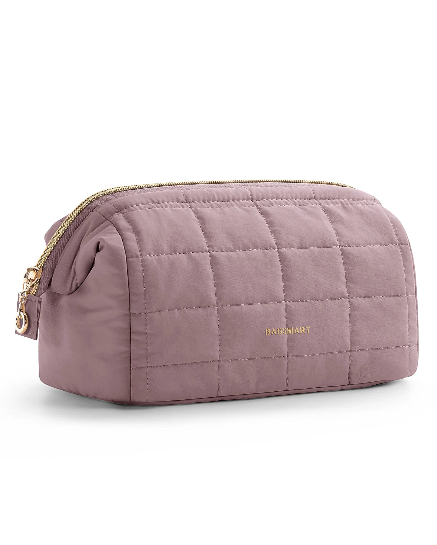 BAGSMART Makeup Bag Travel Toiletry Bag, Puffy Padded Makeup Bags for Women Makeup Organizer Case Wide-open Pouch Purse Travel