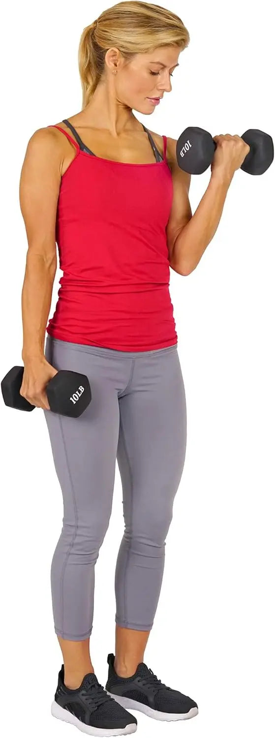 Non-Slip Hex Dumbbells for Home Gym, Full Body Workout, Weight Loss - Available in 2LB, 5LB, 8LB, 10LB Pairs