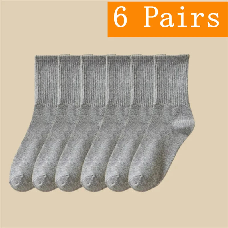 1/5/6/10/20 Pairs Women Mid Tube Socks Fashion Breathable Sports Sock  Parallel Bar Pattern Sweat Wicking Non Pilling Girl Sock