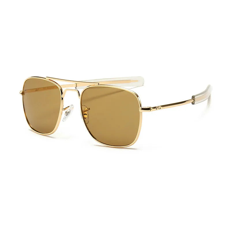Men luxury Brand Designer Sun Glasses Vintage fashion Aviation AO Sunglasses For Male American Army Military Optical Glass Lens