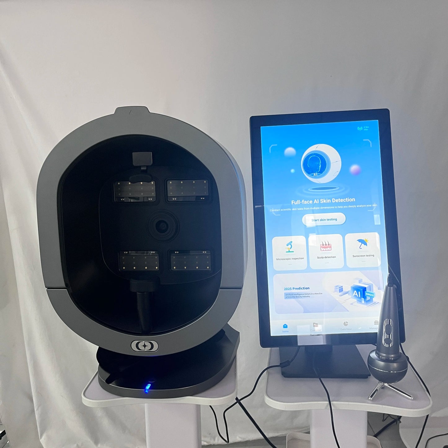 21.5 Inch X5 Facial Skin Analyzer  3D AI Hair Analysis Machine 8 Light Spectrum Skin Analysis Scanner For Business Beauty Care