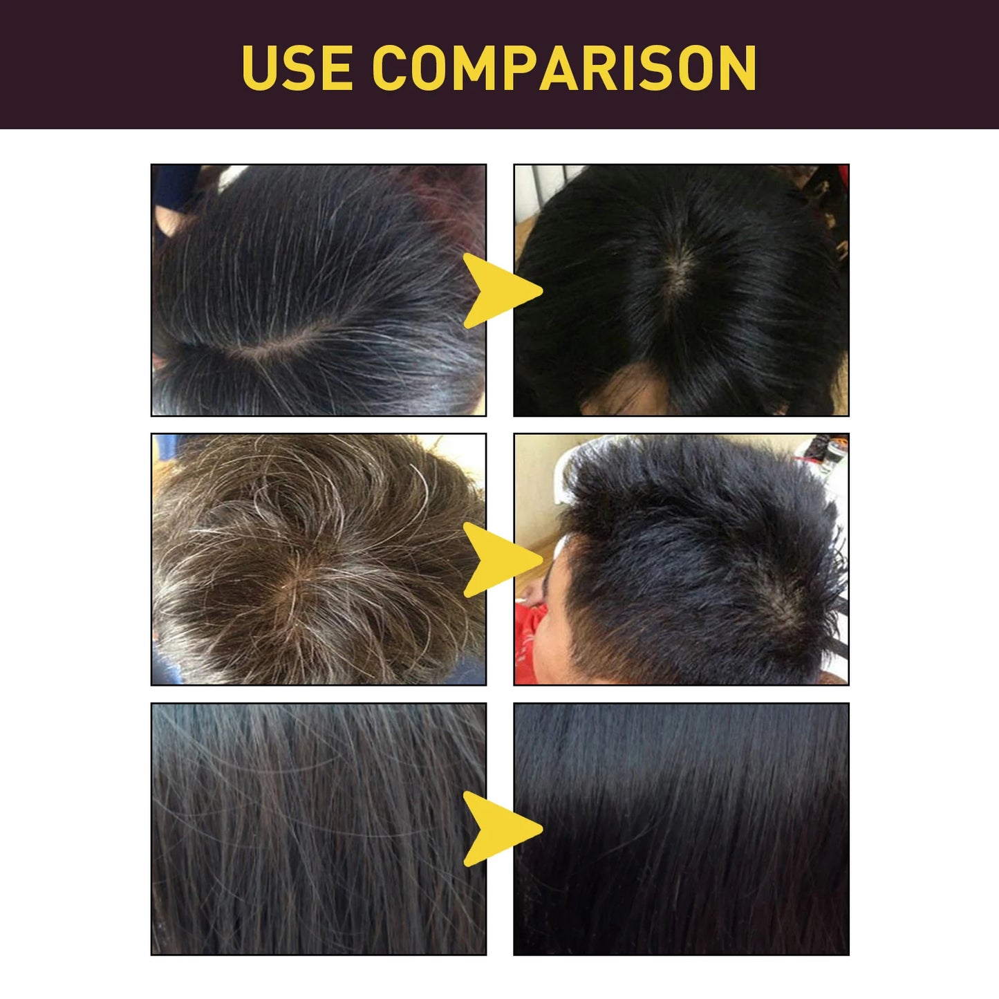 USA Stock Black Hair Dye Shampoo Natural Polygonum Herb Hair Darkening Shampoo Ginger Extract Grey Hair Reverse Repair Scalp Care Anti Hair Loss Anti Dandruff Shampoo for Men Women 500ml