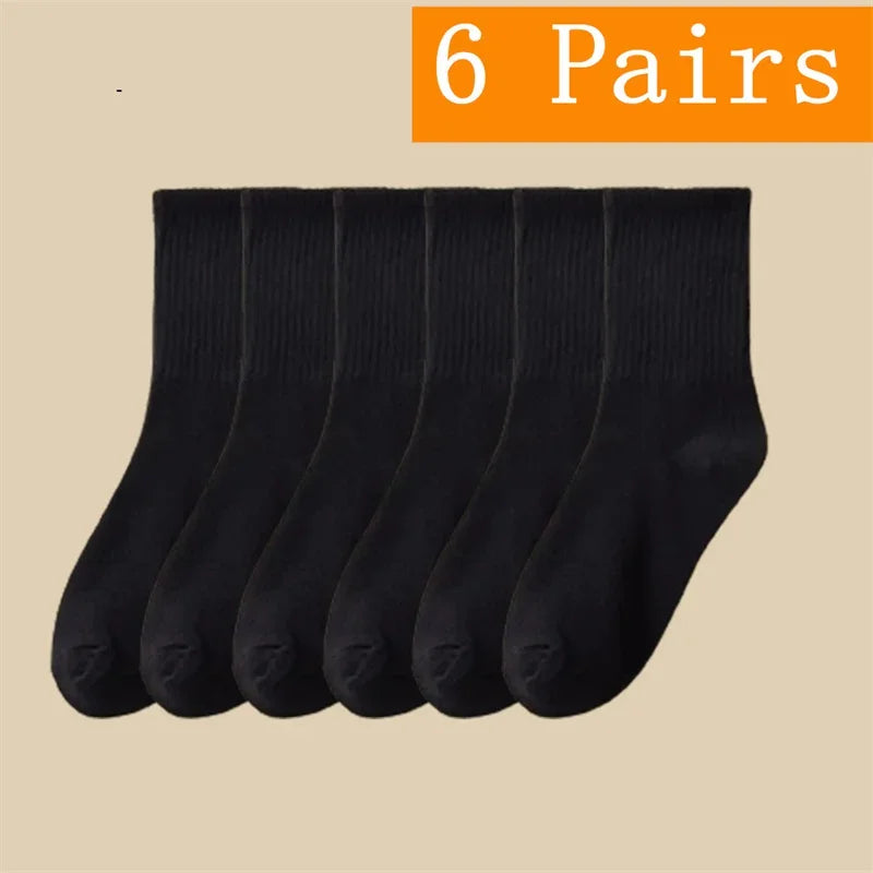1/5/6/10/20 Pairs Women Mid Tube Socks Fashion Breathable Sports Sock  Parallel Bar Pattern Sweat Wicking Non Pilling Girl Sock