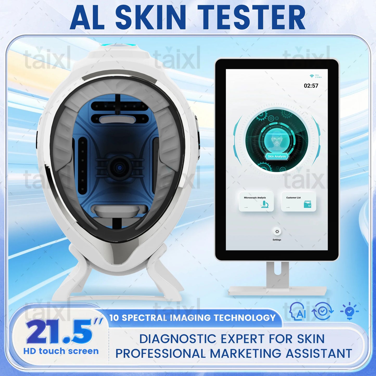 Professional 3D Skin Scanner Magic Mirror Facial Analyzer Portable Face Monitor Skin Care Detector Skin Analysis Machine