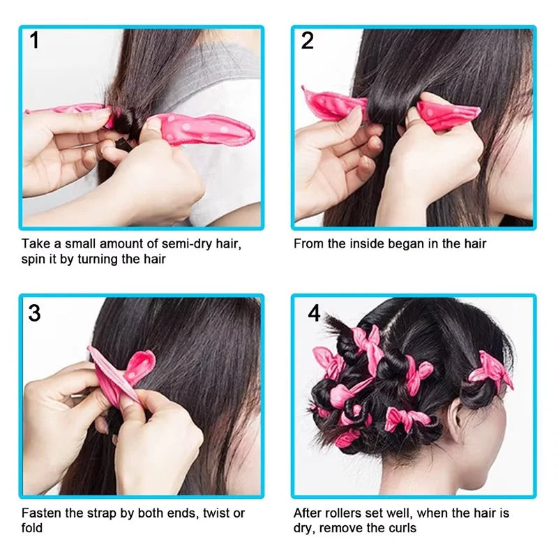 10 Pcs/Lot Hair Curlers Soft Sleep Pillow Hair Rollers Set Best Flexible Foam and Sponge Magic Hair Care DIY Hair Styling Tools