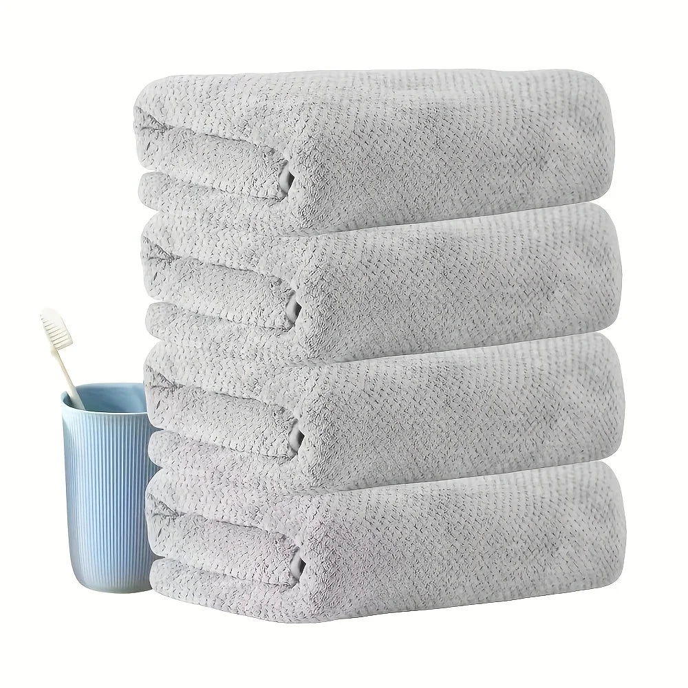 4 Ultra-Soft Quick-Dry Bath Towels (28" × 55") — Lightweight, Highly Absorbent & Plush Texture. Ideal for Bathrooms, Spas, Gyms,