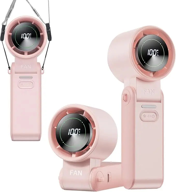 Portable handheld fan, 5 wind speed settings, 5000mAh long battery life, USB rechargeable fan, a top choice for holiday gifts
