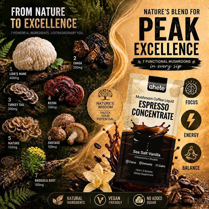 AHETE Mushroom Coffee Liquid Espresso Concentrate