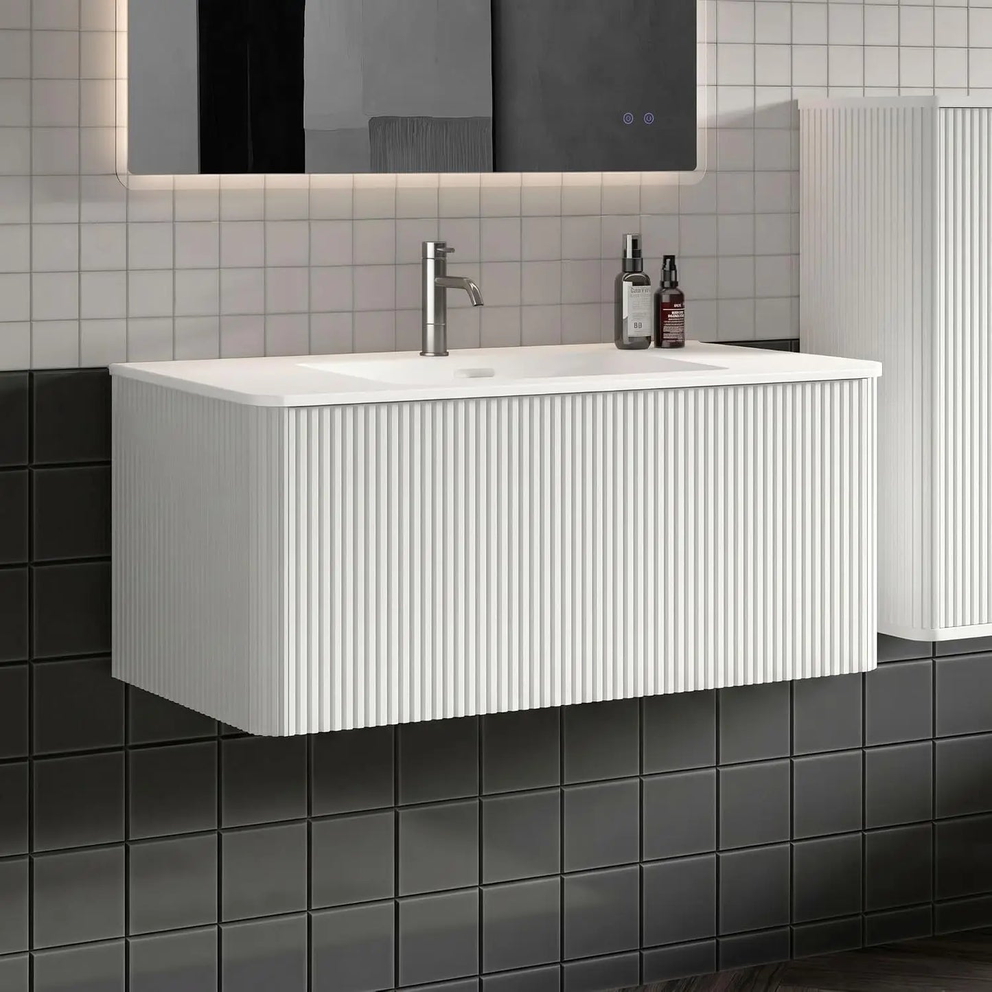36" Bathroom Vanity with Sink, Modern Floating Vanity with Push Open Soft Close Drawer, Large Storage for Bathroom,, Custom