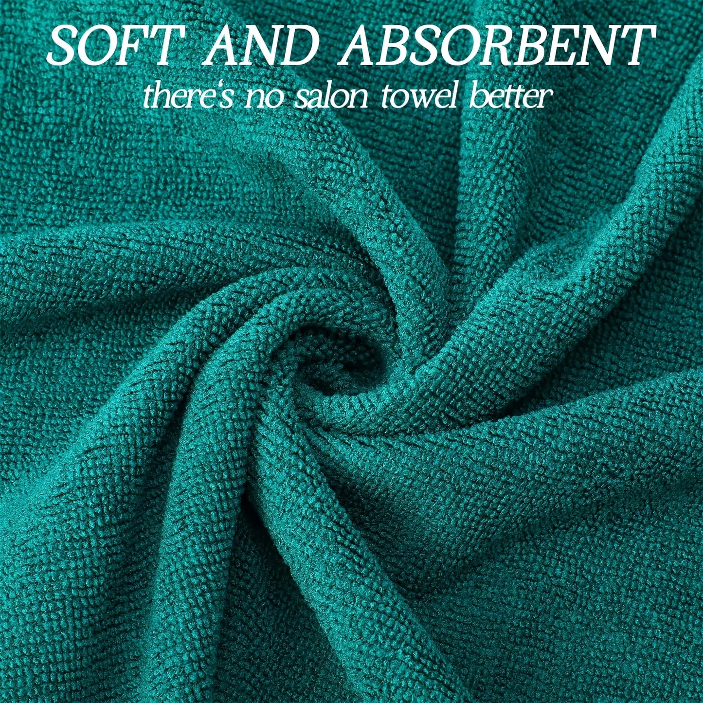 Dark Green Bleach-Resistant Microfiber Salon Towels (36 pcs, 16×28 in) — Highly Absorbent, Soft & Durable for Gym, Spa, Shaving,