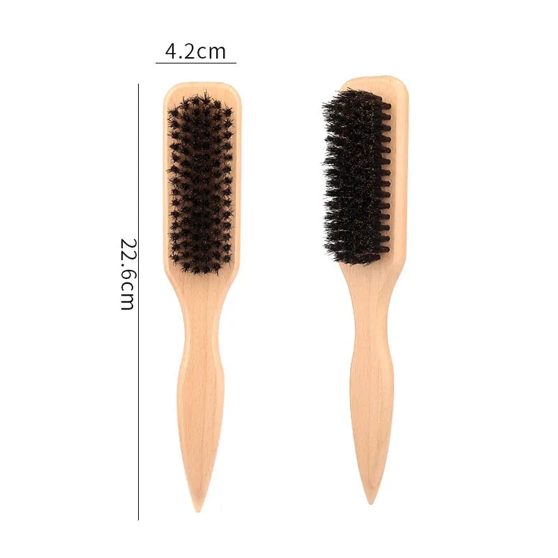 Boar Bristle Slick Back Hair Brush for Sleek Ponytail Bun & Smoothing Baby Hairs, Flyaways, Edge Control - Backcombing & Teasing