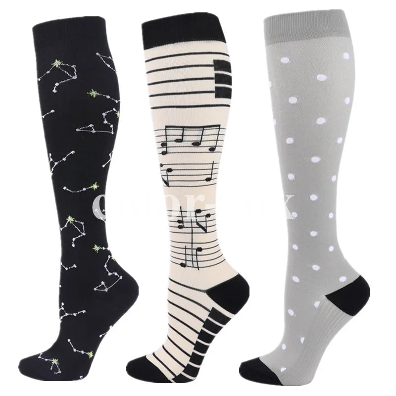 New Compression Socks Knee High Medical Edema Nurse Calf Shaping Running Men Women Sports Socks 20-30mmhg Compression Socks