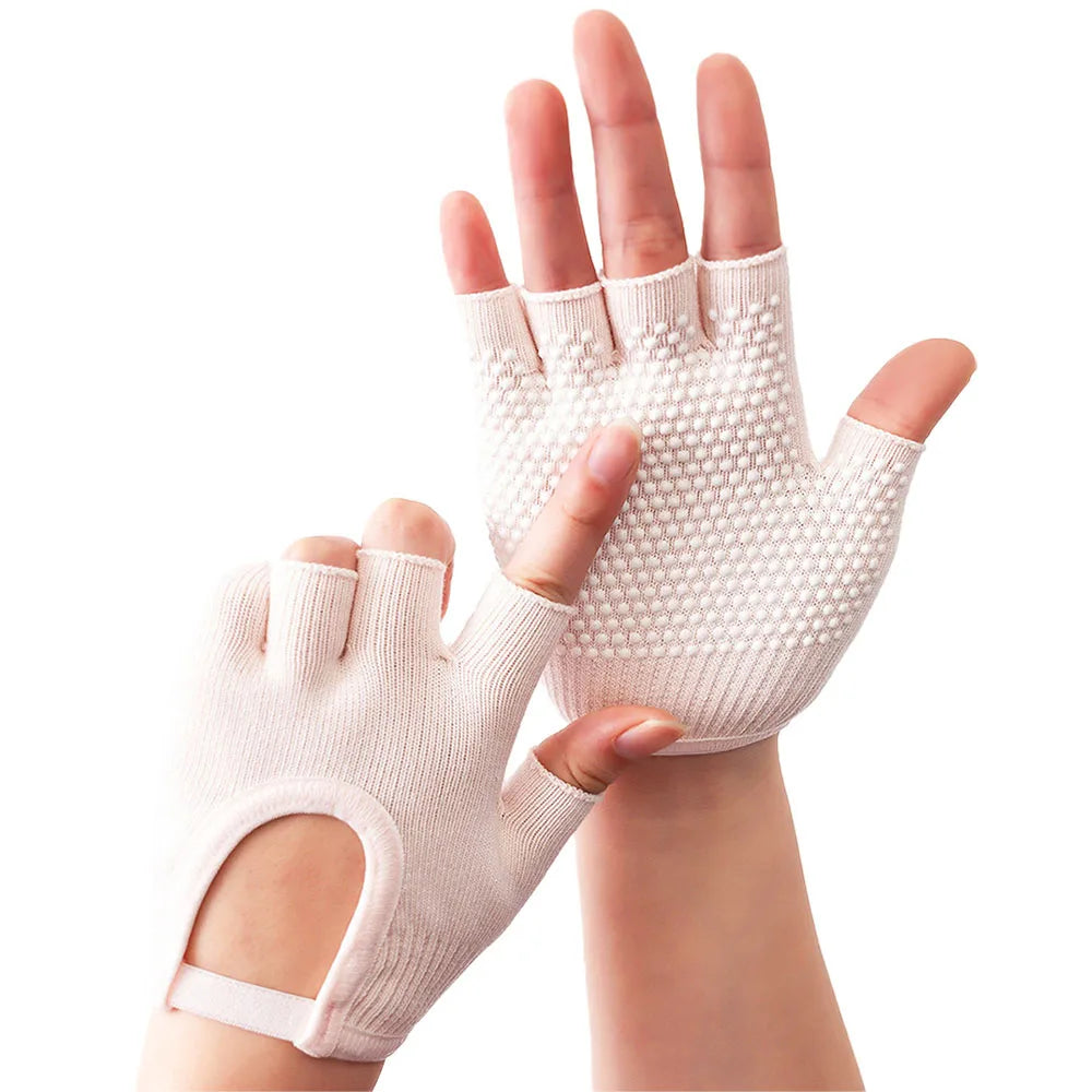 1Pair Half Finger Yoga Antislip Gloves Women Pilates Warm Cycling Gloves Multicolor Yoga Gloves Fitness Aerial Yoga Accessory