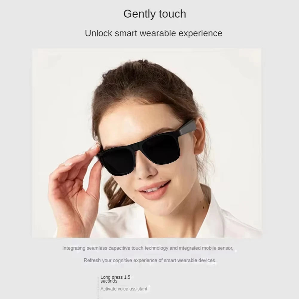 Lenovo Remote Control Touch Smart AI Glasses 8K HD Camera Recording Translator Voice Assistant Music Bluetooth5.4 Men Sunglasses