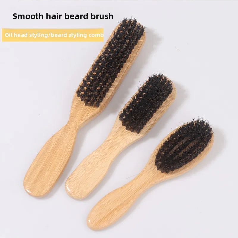 Boar Bristle Slick Back Hair Brush for Sleek Ponytail Bun & Smoothing Baby Hairs, Flyaways, Edge Control - Backcombing & Teasing
