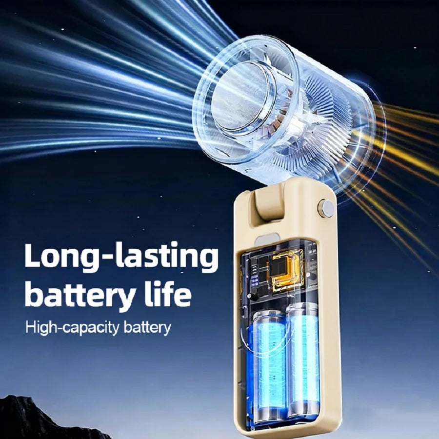 Portable handheld fan, 5 wind speed settings, 5000mAh long battery life, USB rechargeable fan, a top choice for holiday gifts