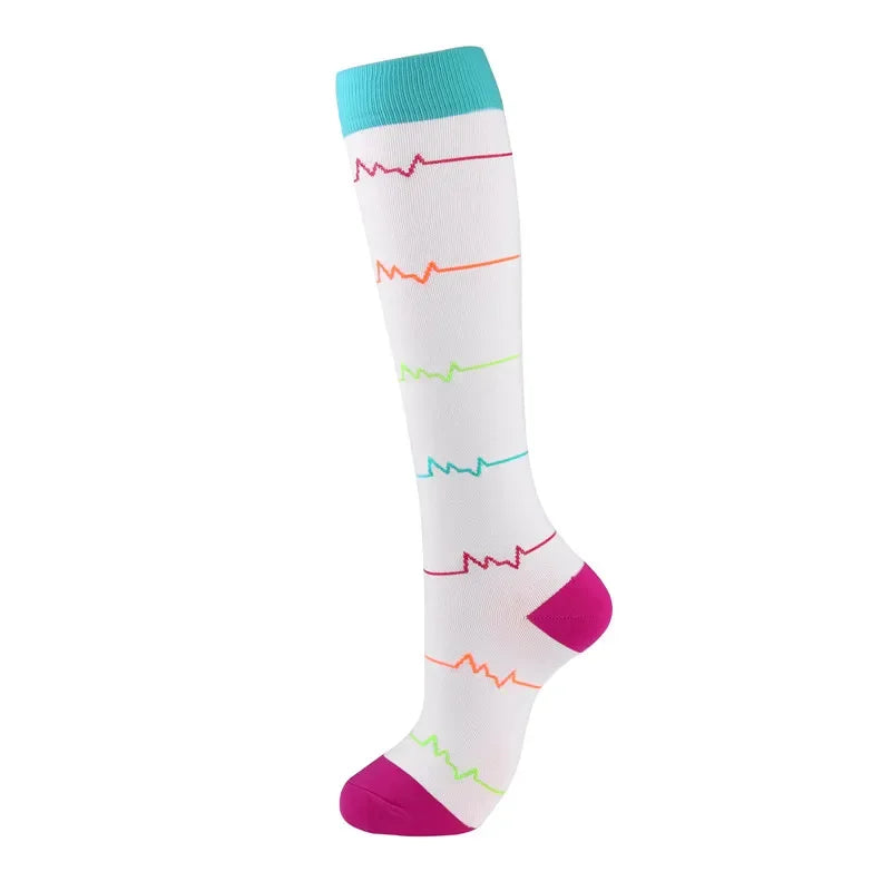 New Compression Socks Knee High Medical Edema Nurse Calf Shaping Running Men Women Sports Socks 20-30mmhg Compression Socks