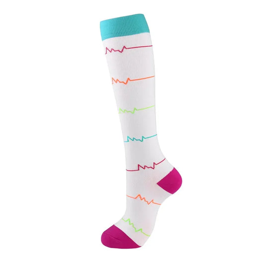 New Compression Socks Knee High Medical Edema Nurse Calf Shaping Running Men Women Sports Socks 20-30mmhg Compression Socks