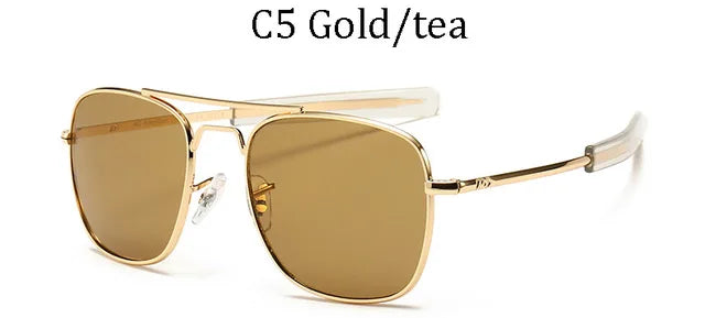 Men luxury Brand Designer Sun Glasses Vintage fashion Aviation AO Sunglasses For Male American Army Military Optical Glass Lens