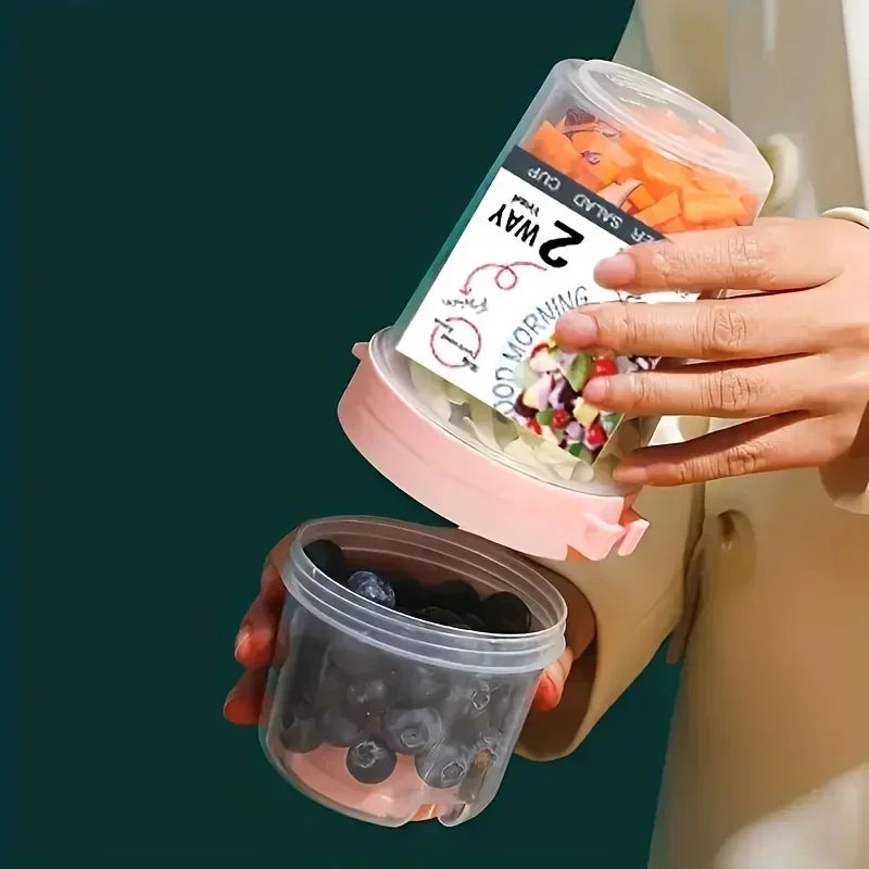 Breakfast on The Go Cups Salad Cup To Go Take and Go Yogurt Cereal Overnight Oats Snack Parfait Containers & Salad Dressing Ho