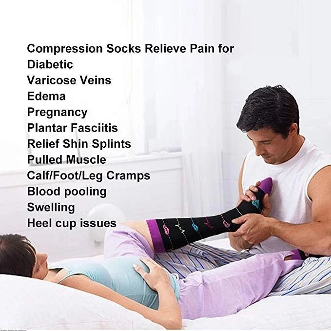 New Compression Socks Knee High Medical Edema Nurse Calf Shaping Running Men Women Sports Socks 20-30mmhg Compression Socks