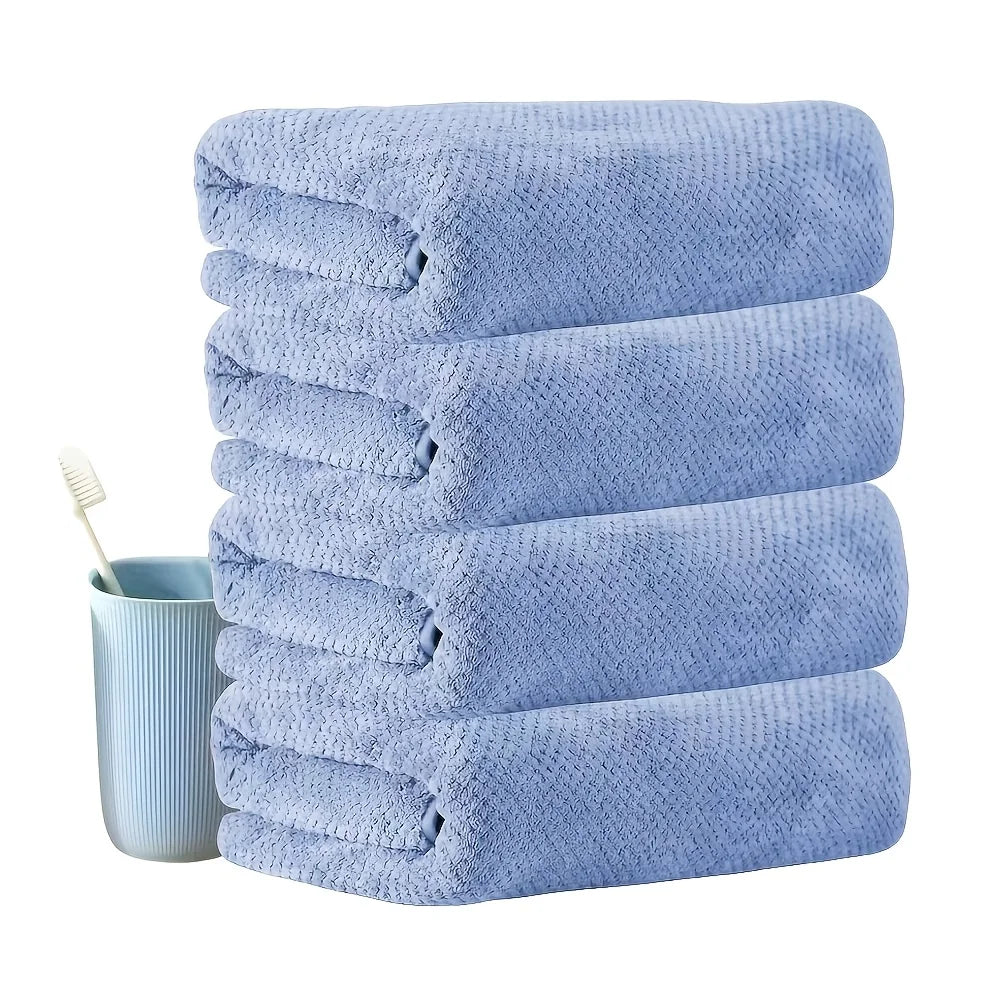 4 Ultra-Soft Quick-Dry Bath Towels (28" × 55") — Lightweight, Highly Absorbent & Plush Texture. Ideal for Bathrooms, Spas, Gyms,
