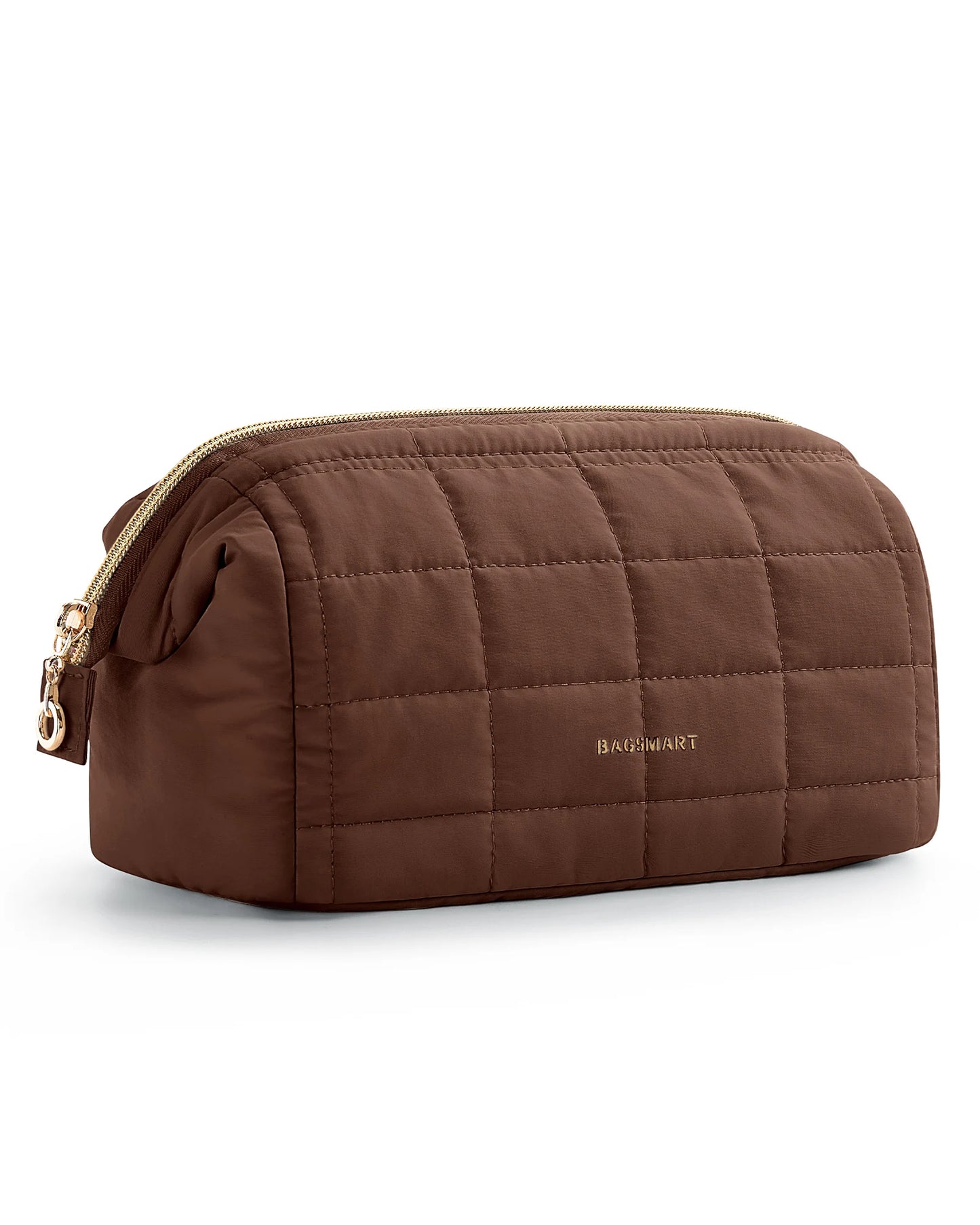 BAGSMART Makeup Bag Travel Toiletry Bag, Puffy Padded Makeup Bags for Women Makeup Organizer Case Wide-open Pouch Purse Travel