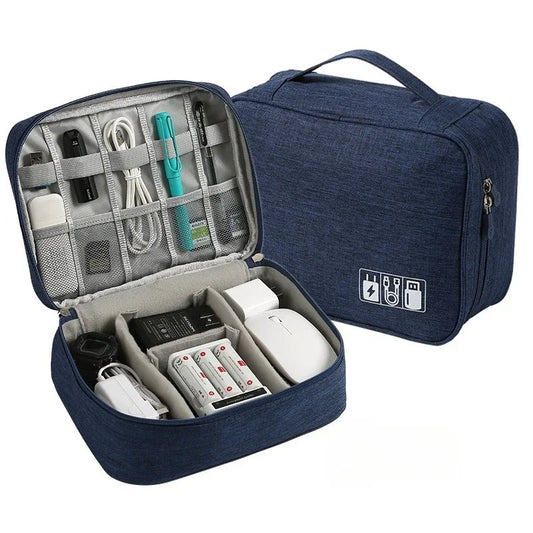Electronic Accessory Bag Portable Travel Cable Organizer Waterproof Double Layer Cable Organizer Cable Phone Charger Flash Drive