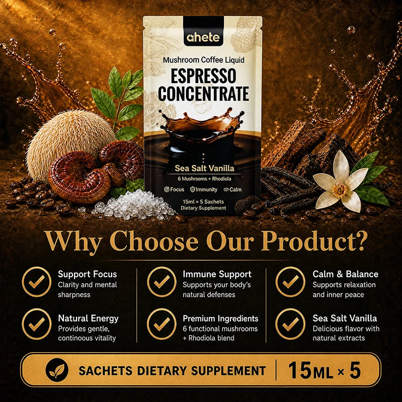AHETE Mushroom Coffee Liquid Espresso Concentrate