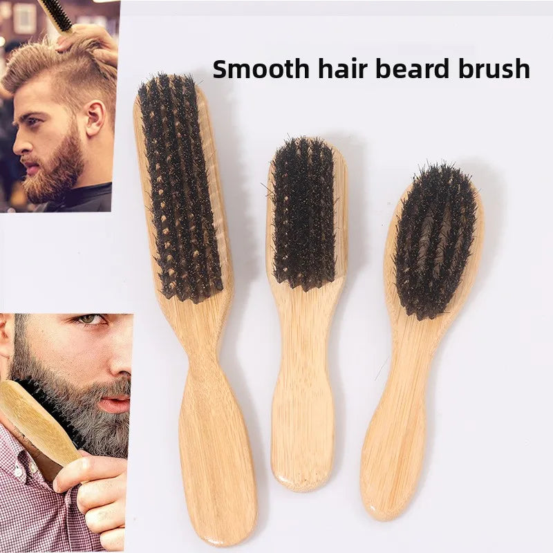 Boar Bristle Slick Back Hair Brush for Sleek Ponytail Bun & Smoothing Baby Hairs, Flyaways, Edge Control - Backcombing & Teasing