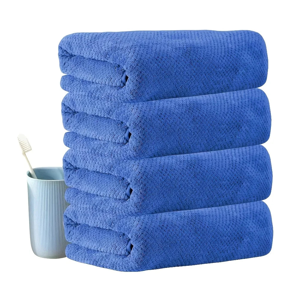 4 Ultra-Soft Quick-Dry Bath Towels (28" × 55") — Lightweight, Highly Absorbent & Plush Texture. Ideal for Bathrooms, Spas, Gyms,