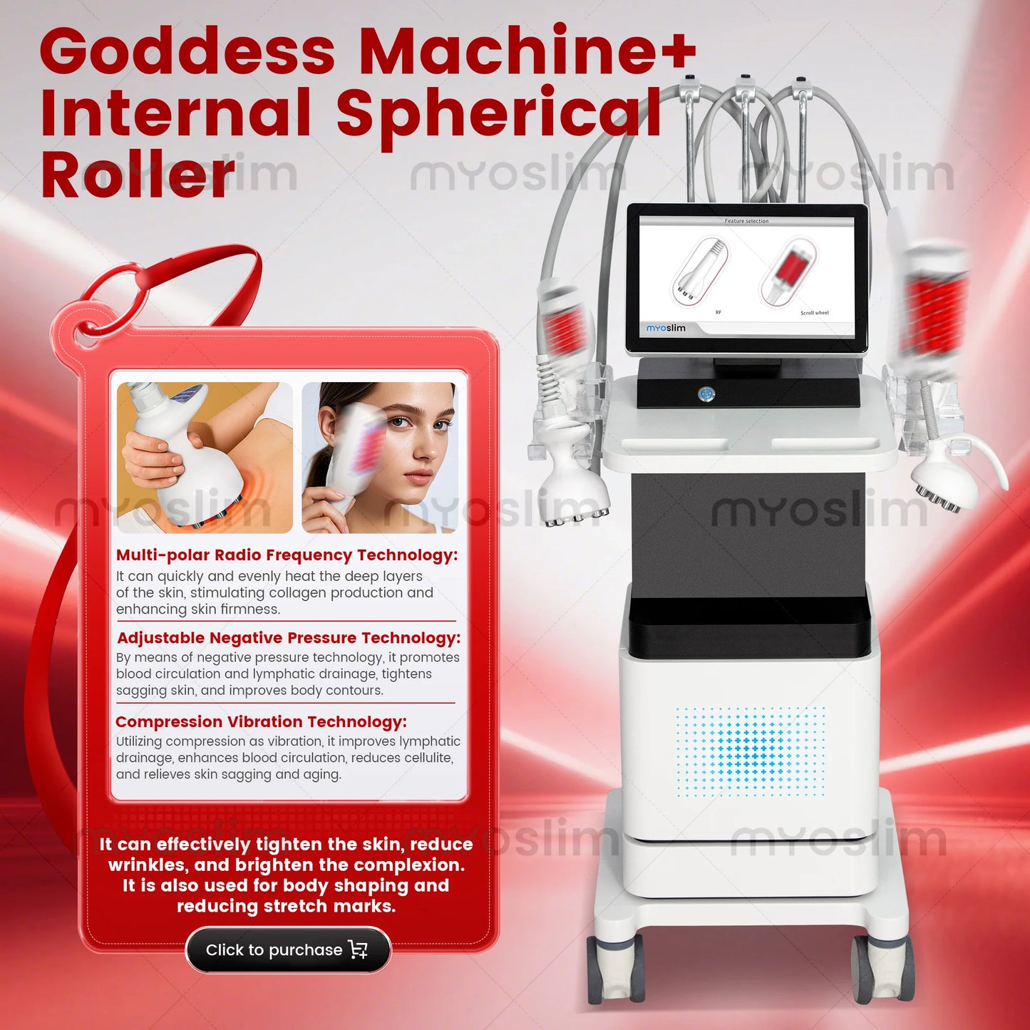 Professional 4D RF Body Sculpting Machine With Vacuum Roller For Skin Tightening And Cellulite Reduction Beauty Salon Equipment