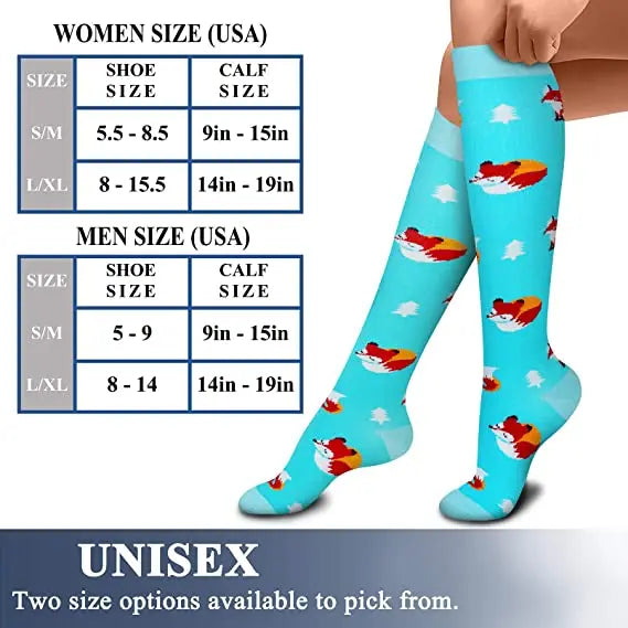 New Compression Socks Knee High Medical Edema Nurse Calf Shaping Running Men Women Sports Socks 20-30mmhg Compression Socks