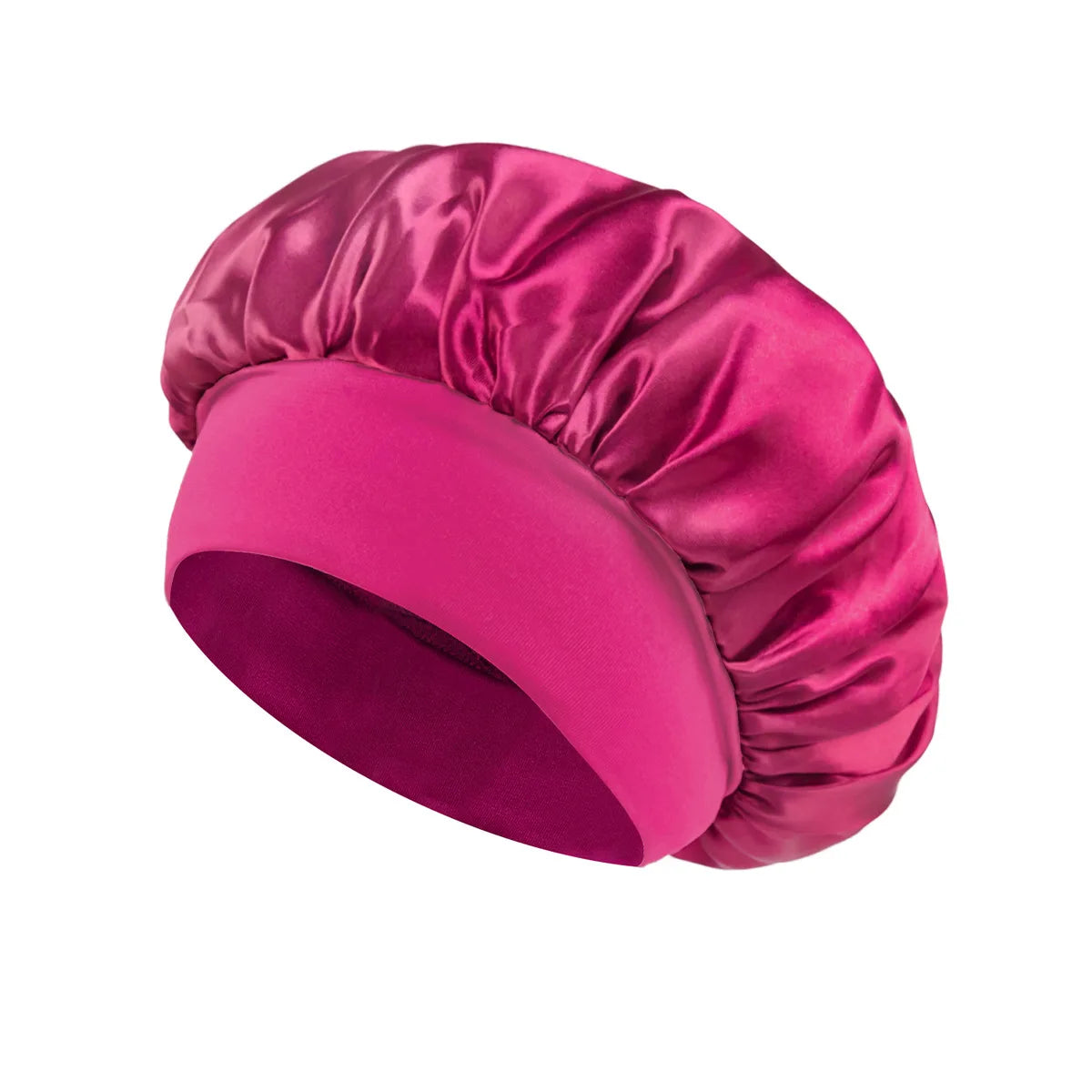 Adjust Solid Satin Bonnet Hair Styling Cap Long Hair Care Women Night Sleep Hat Silk Head Wrap Shower Cap Hair