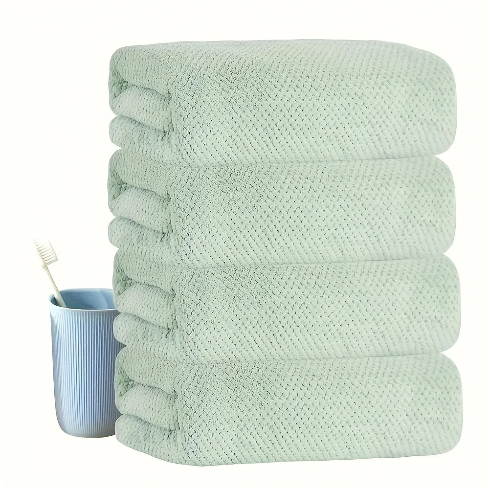 4 Ultra-Soft Quick-Dry Bath Towels (28" × 55") — Lightweight, Highly Absorbent & Plush Texture. Ideal for Bathrooms, Spas, Gyms,